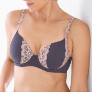 EUC. Soma Black and Tan Full Coverage Bra with Adjustable Straps